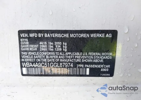 2016 BMW 428I Gran Coupe из США, поврежденный, VIN WBA4A9C51GGL87974